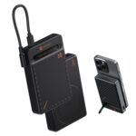 Portronics Chyro 10000mAh 15W Magnetic Wireless Fast Charging Powerbank with MagSafe Mobile Stand,in-Built Type C Cable With 20W Output,For iPhone 12 & Above, Android & Other Qi Enabled Devices(Black) - Image 2