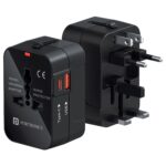 Portronics Juicemate Universal Travel Adapter with 20W Type C PD & 18W USB-A Output Port, All in One International Travel Fast Charging Adapter, Suitable for 200+ Countries US,UK,EU,AUS,Etc(Black) - Image 2
