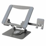 Portronics My Buddy K9 Pro 2-in-1 Laptop & Phone Stand with 360° Rotating Base, Adjustable Height & Angle, Foldable Metal Design, Heat Dissipation, Universal Fit for 10–15.6” Laptops - Image 2