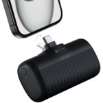Portronics Power Pebble 5000mAh 20W Fast Charging Nano Powerbank, in-Built Foldable Type C Input/Output Pin, Type C PD Output, LED Battery Indicator, Compatible with Type C Smartphone,iPhone(Black) - Image 2