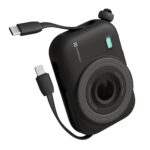 Portronics Power Shutter 10000mAh 15W Magnetic Wireless Fast Charging Powerbank with in-Built Type C & 8 Pin Cable, 22.5W Type C PD Output, Type C Bidirectional Port, LED Display (Black) - Image 2