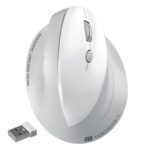 Portronics Toad Ergo 4 Vertical Wireless Bluetooth Mouse, Dual Mode(2.4GHz+BT), Upto 4000 DPi, 6 Button Control, Rechargeable Battery, Noise-Free Clicking, Multi-Device Pair, Ergonomic Design (White) - Image 2