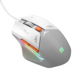 Portronics Vader Wired Gaming Mouse with 6 Buttons, Thumb Support, Adjustable DPI (6400 Max), RGB Light Effects, Ergonomic Design, 1.5 m Long USB Cable for Laptop & PC (Grey) - Image 2