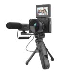 ProFocus Vlog-Mini Camera 4K Auto-Flip Sceen Perfect Vlogging Kit for Content Creators & Travel Influencers with 64GB MicroSd Card, 2 Batteries, 1 External Microphone, Tripod & Wireless Remote - Image 2