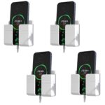 Prolet Wall Mounted Mobile Holder & Storage Case for Remote with Charging Port, Multi-Purpose Wall Stand for Phones, Tablets & Electronics – White (Pack of 4) - Image 2