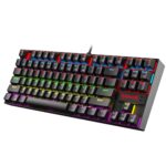Redragon Kumara K552 Rainbow LED Backlit TKL Ten Key-Less Mechanical Wired Gaming Keyboard Without Numlock Keys (Black) - Image 2