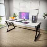 Riyan Luxiwood® Daffodil Computer Table in Engineered Wood with Flat Surface, Multi-Usage Laptop Desk & Home Office, Desk Sturdy Gaming Table (White) (1 Years Warranty) - Image 2
