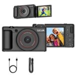 SJCAM ZV200 5K 80MP Flip Screen Digital Camera | 16X Digital Zoom, Sony Sensor with 6-Axis Gyro, 9 Preset Modes, 800 mAh Digital Point and Shoot Camera for Vlogging Beginners (Black) - Image 2
