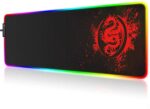 SPEED RGB Gaming Mouse Pad, Soft Glowing 14 LED Modes, Gaming Desk Keyboard Pad, Mouse Mat, Non-Slip Rubber Base - 78x30 cm - Red Dragon - Image 2