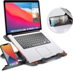 STRIFF Laptop Tabletop Stand, Adjustable Laptop Computer Stand, Multi-Angle, Portable Foldable Laptop Riser Notebook Holder Compatible for 9 to 15.6 Laptops (Black) - Image 2