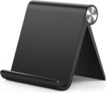 STRIFF Multi Angle Tablet Tabletop Stand. Holder for iPhone, Android, Samsung, OnePlus, Xiaomi. Portable, Foldable Stand. Perfect for Bed,Office, Home, Gift and Desktop (Black) - Image 2
