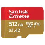 SanDisk Extreme 512GB microSDXC UHS-I, V30, 190MB/s Read, 130MB/s Write, Memory Card for 4K Video on Smartphones, Action Cams and Drones - Image 2