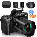 Saneen Digital Camera, 4K Cameras for Photography and Video, 64MP WiFi Touchscreen, Vlogging Camera for YouTube with Flash, 32GB Card, Sunshade, 3000mAh Battery, Front Cameras - Image 2