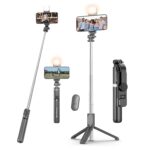 Selfie Stick,Extendable Selfie Stick with Wireless Remote&Tripod Stand,Portable,Lightweight,Compatible with All Smartphone&Mobile (Black Color) Pack of 1 - Image 2