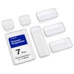 Set of 7 Unbreakable Smart Acrylic Desk Drawers Organisers Transparent Organizer Tray for Drawer Dressing Table Makeup Storage Cosmetic Bathroom Dividers and Make Up Plastic Boxes - Image 2