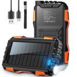 Solar Power Bank Portable Charger,USB Type C 42800mAh Huge Capacity External Battery Pack,PD18W QC 3.0 Phone Charger,3 Charging Port With Battery LED Display,Super Bright Flashlight - Image 2