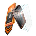 Spigen AlignMaster S Tempered Glass Screen Guard for iPhone 16/15 [3 Pack] - Image 2