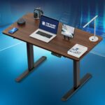 The Sleep Company - Electric Height Adjustable Desk | Ergonomic Work from Home Table | 4 Memory Presets | 2 Years Warranty | 1200 x 600 Thick Top | Free Installation | Wooden & Black - Image 2