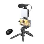 Tygot Vlogging Kit 6 in 1 for iPhone, Android (with Tripod), Mini LED + Cardioid Microphone + Phone Clip + Tripod for Live Broadcasting, Video Calling, Vlogging, YouTube, Instagram (T-6.1) - Image 2