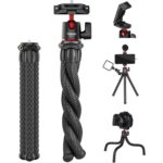 ULANZI Camera Tripod, Mini Flexible Tripod Stand with Hidden Phone Holder w Cold Shoe Mount, 1/4'' Screw for Magic Arm, Universal for iPhone 11 Pro Max XS Max X 8 7 Samsung Canon Nikon Sony Cameras - Image 2