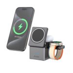 URBN Wireless Charger 3-in-1 MagSafe Charging Stand | Foldable Charger for Apple iWatch, AirPods, iPhone 16/16 Pro/16 Plus/15/15 Pro Max & Qi-Compatible Smartphones | Qube Design - Image 2