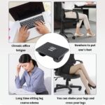 Under Desk Footrest with Massage Roller | Ergonomic Height Adjustable Foot Rest for Office Chair | Acupressure Design for Better Posture, Leg Comfort & Blood Circulation at Home & Workstation - Image 2