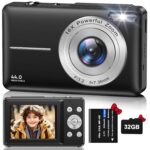 VAHOIALD Digital Camera with 32GB TF Card, 1080P 44MP FHD, 16X Digital Zoom, Black - Image 2