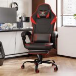 Valor X USA Striker 2026 Edition | Ergonomic Gaming & Office Computer Chair | Premium PU Leather | Dual Massager Back Support | Adjustable Neck & Lumbar Pillow | Ergo Sync Armrests | Footrest (Red) - Image 2