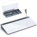 Varhomax Dry Erase Desktop Glass Whiteboard,Varhomax Dry Erase Computer Desk Pad To-Do List Memo Notepad For Desk Computer Keyboard Stand With Storage Caddy For Home Office And School Supplies(Gray) - Image 2