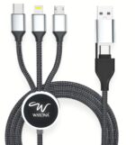 Wayona All in One 6-in-1 Charging Cable, USB-A & Type-C to Type-C, Lightning, Micro-USB, Fast Charging Lightup Cable 60W for iPhone,Android,Power Bank & Laptop - Image 2