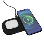 Zebronics 2-in-1 Wireless Charging Pad with 30W Output, Fast Charging, Built-in Protection, Foreign Object Detection, 1m Type-C Cable, for Wireless Earbuds & Smartphones, Texture Finish (WCP 215) - Image 2