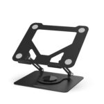 amazon basics 360° Rotating Metal Laptop Stand (Black)| Adjustable Height & Angle | Foldable, Sturdy Carbon Steel | Enhanced Airflow | Supports up to 10kg | Compatible with Laptops & MacBook - Image 2