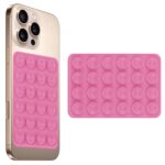 amazon basics Suction Phone Case Anti-Slip Silicone Multipurpose Hands-Free Sticky Pads for Phone Case Mount for Selfies Videos Mirror Shower Car Dashboard - Pink (1 Piece) - Image 2