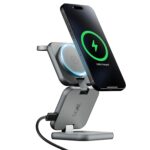 boAt FlexCharge 360 3-in-1 15W Wireless Charger, Foldable, Magnetic Magsafe & Multi-Angle Charging; LED Indicator & Anti-Slip Finish for Apple iPhone 16|15|14, Apple Watch & AirPods (Slate Grey) - Image 2