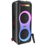 boAt New Launch PartyPal 600 Party Speaker, 220W Signature Sound, Dynamic Pixels, Animated Text Display, App Support, UHF Wireless Microphone, Colorful LEDs,7hrs Battery & Guitar Input(Premium Black) - Image 2