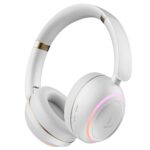 boAt Rockerz 480, RGB LEDs,6 Light Modes, 40mm Drivers,Beast Mode, 60H Battery, ENx Tech, Stream Ad Free Music via App Support, Bluetooth Headphones, Wireless Over Ear Headphone with Mic (White Sabre) - Image 2