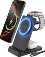eller santé® NEXFOLD 3in1 Wireless Charger 23W Magnetic Mag-Safe for iPhone 17/17 Air/17 Pro/17 Pro Max, iPhone 16/16 Plus/16 Pro/16 Pro Max, 15/14/13/12, Airpods, Series 9/8/7/6/5/4/SE-Black - Image 2