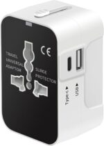rts Universal Travel Adapter - Type C USB-C, 3-in-1 Universal Adapter Plug, Travel Accessory With 1 USB-C, 2.4A, All-In-One For Phone, Laptop, Mobile, Tablet, White - Image 2