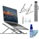 smashtronics Premium Metal Laptop Stand - Foldable, Height Adjustable Aluminum Note Book Stand (Steel Grey) - Image 2