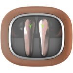 truke New Launch Crystal Dyno Leather Finish True Wireless in Ear Earbuds w/Spatial Audio, 70H Battery Rapid Charge Ear Buds, 13mm Driver HiFi Sound TWS, 40ms Ultra Low Latency, 4Mics ENC - OakBrown - Image 2