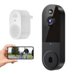 1080P Wireless Video Doorbell Camera with Chime Ringer, Night Vision, Cloud Storage, 2.4GHz Wi-Fi, Smart AI Human Detection, 2-Way Talk, Real-Time Alert, Battery Powered for Home Security - Image 2