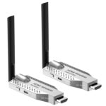 1080p Wireless 150M HDMI Transmitter and Receiver, 493FT Long Range 1080P HD Output Wireless HDMI Extender Kit for Streaming Video/Audio from Laptop to HDTV/Projector. Silver (ABS) - Image 2