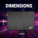 Ant Value MM270 Medium Gaming Mouse Pad – 320×270 mm Waterproof Cloth Surface with Anti-Fray Stitched Edges, Non-Slip Rubber Base for Office, Home, Study Desk & Gaming – Black - Image 5