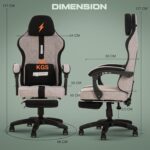 DROGO Ergonomic Gaming Chair with Breathable Weave Fabric for Long-Hour Comfort | Integrated Massager | Ergo Sync Armrest | Retractable Footrest | 1 Year Warranty (Grey) - Image 4
