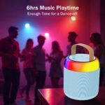 pTron Newly Launched Fusion Bliss 16W Bluetooth Speaker with Wireless Karaoke Mic, 6Hrs Playtime, Vibrant RGB Lights, Voice Effects, Multi-Play Modes BT5.3/TF Card & Type-C Charging Port (Blue) - Image 4