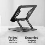 ZEBRONICS NS3000 PRO 360° Rotatable Laptop Stand, Supports up to 17” (43cm) Laptops, Tablets, Supports Max 5kg, Carbon Steel with Anti Rust Body, Anti-Slip/Scratch Silicone Pads - Image 3