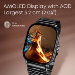 Fastrack Radiant FX2 2.04" AMOLED Smart Watch with BT Calling, Voice Assistant, Functional Crown, Metal Alloy Case, 100+ Sports Modes, SpO2, AOD – Smartwatch for Men and Women (Black) - Image 3