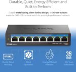 D-Link DMS-108 8-Port 2.5G Multi-Gigabit Unmanaged Desktop Switch with Eight 2.5 Gigabit Ports, Fanless, Low Profile, Compact, Metal Housing, QoS, Plug and Play - Image 3