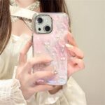 mobistyle Designed for iPhone 14 | Camera Lens Protection |Tulip Flower Pattern Print Design TPU+PC for Women Teen Girls Phone Back Cover Case (Tulip Pink) - Image 3