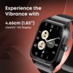 Fastrack Jupiter Retro 1.83" Display Smart Watch with BT Calling, Functional Crown, Metal Strap, 100+ Sports Modes, Health Suite, IP68 – Smartwatch for Man & Women Latest (Gun Black) - Image 3